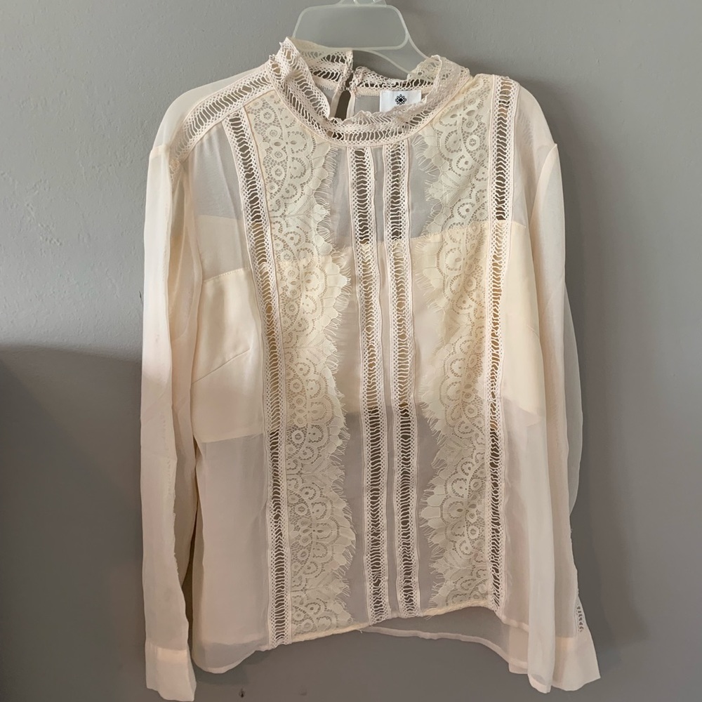 Airlie Lace Long Sleeve Button Down NWT